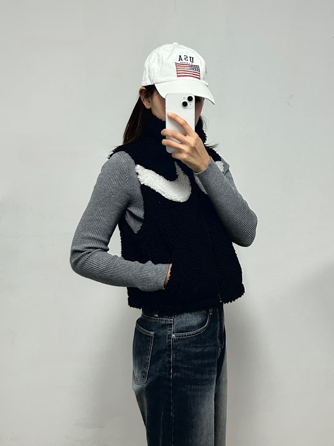 나이키 스우시 로고 셰르파 플리스 조끼 상품이미지1