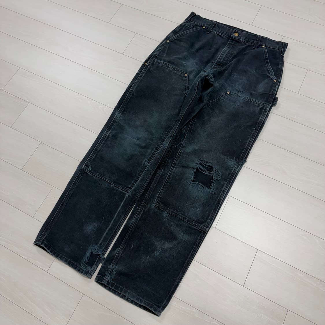OG 빈티지 칼하트 더블니 B01 BLK 상품이미지2