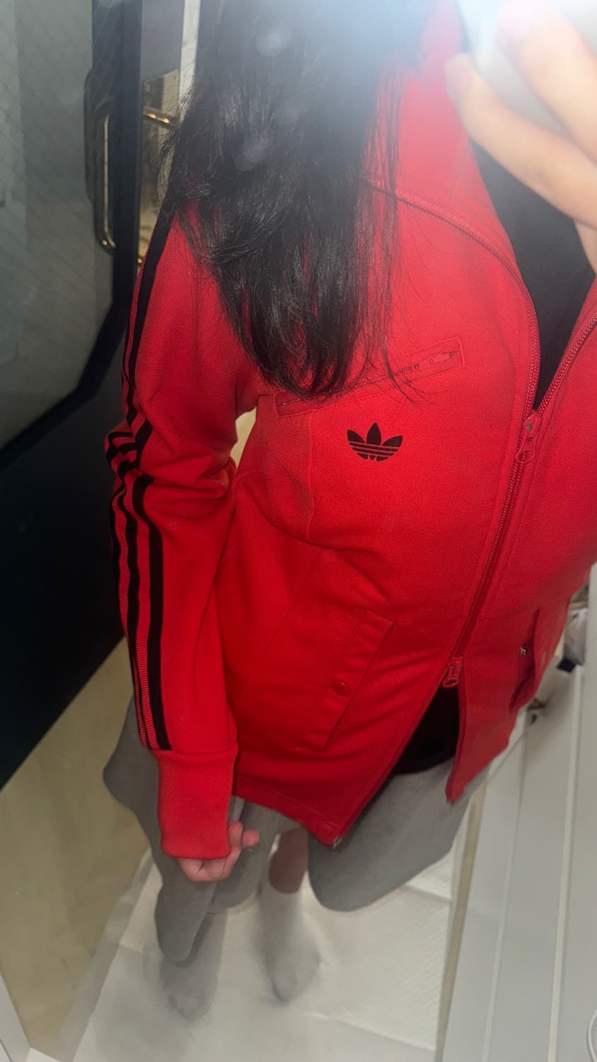 아디다스 y2k 투웨이 레드 & 블랙 트랙탑 져지 상품이미지2