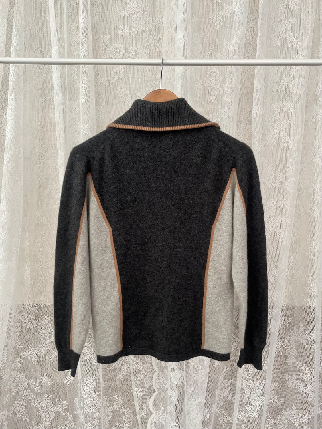 95) 트루사르디 골프 캐시미어 니트 집업 그레이 상품이미지2