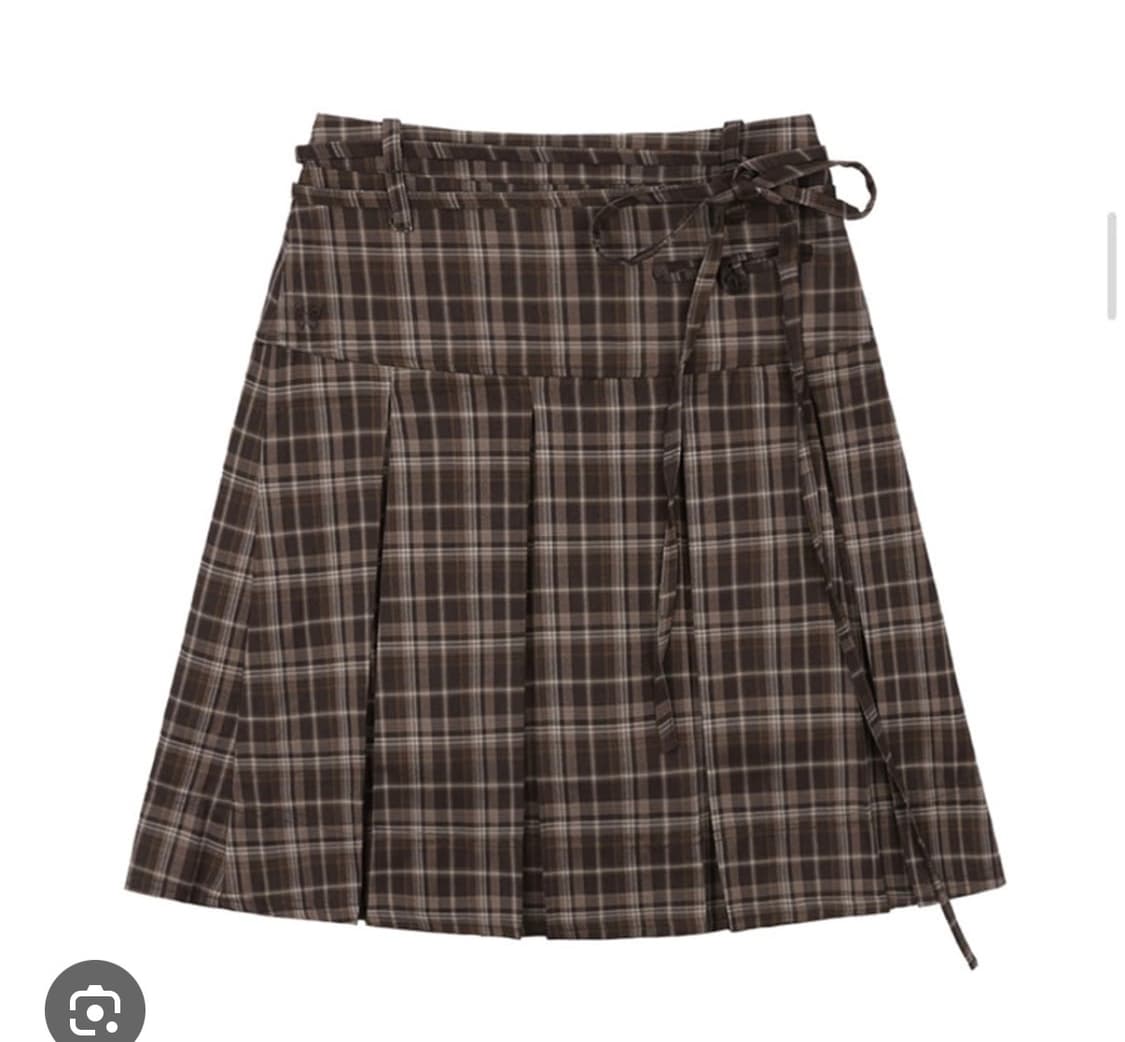 팬시클럽 체크 롱 미디 스커트 브라운 사이즈 2 상품이미지1
