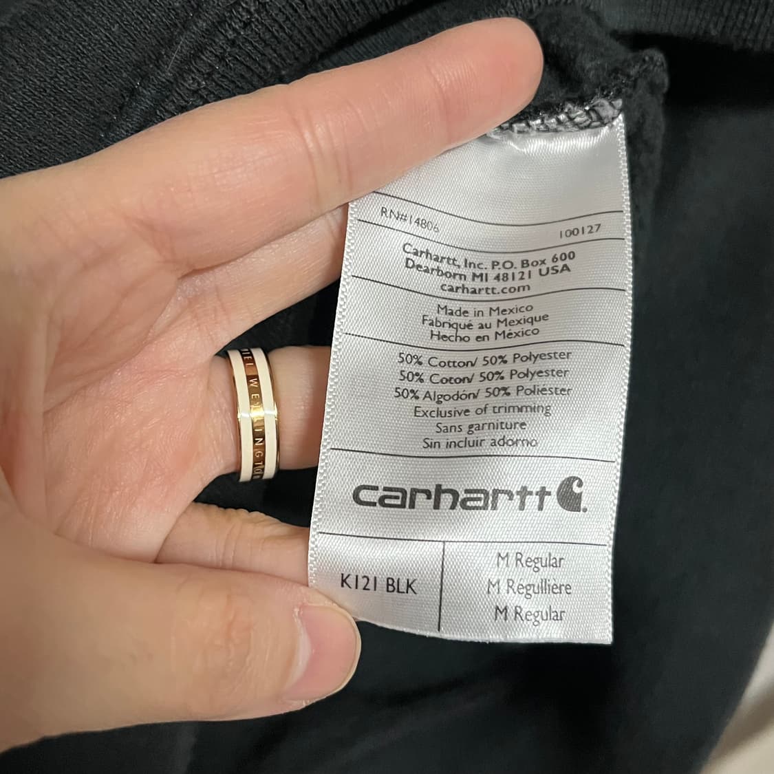 칼하트 블랙 기모 후드티 M 상품이미지6