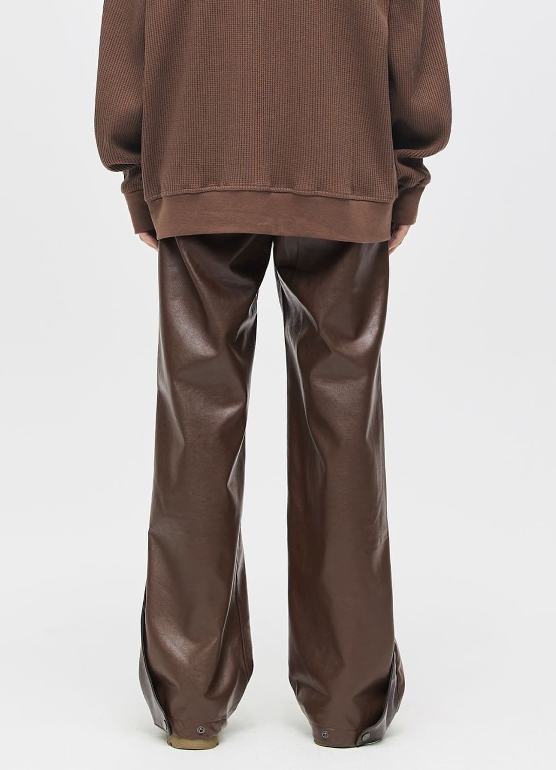 애드오프 브라운 레더 가죽 바지 팬츠 50 상품이미지3