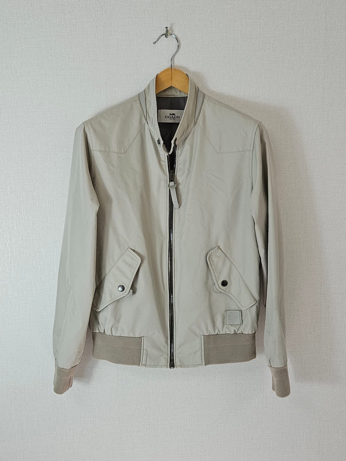 코치 옴므 해링턴 가죽패치 봄버자켓 블루종 바라쿠타 M 일본판 정품 상품이미지1