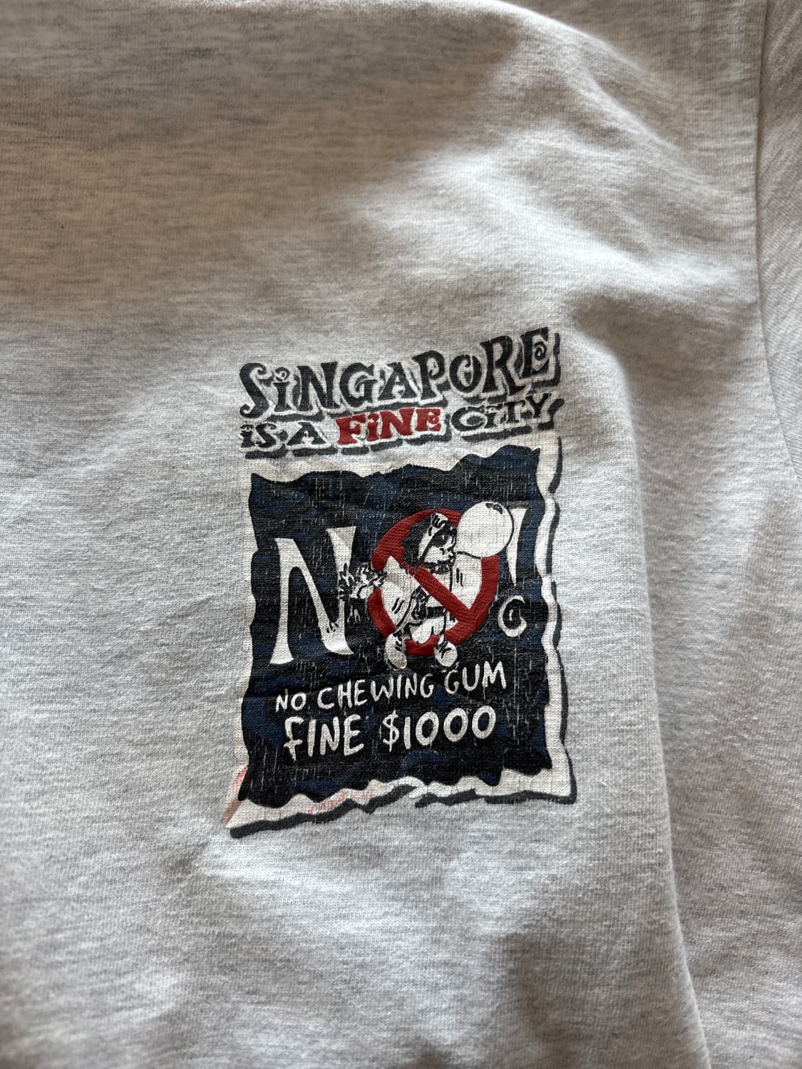 90s 싱가포르 벌금 $1000 빈티지 티셔츠 상품이미지4