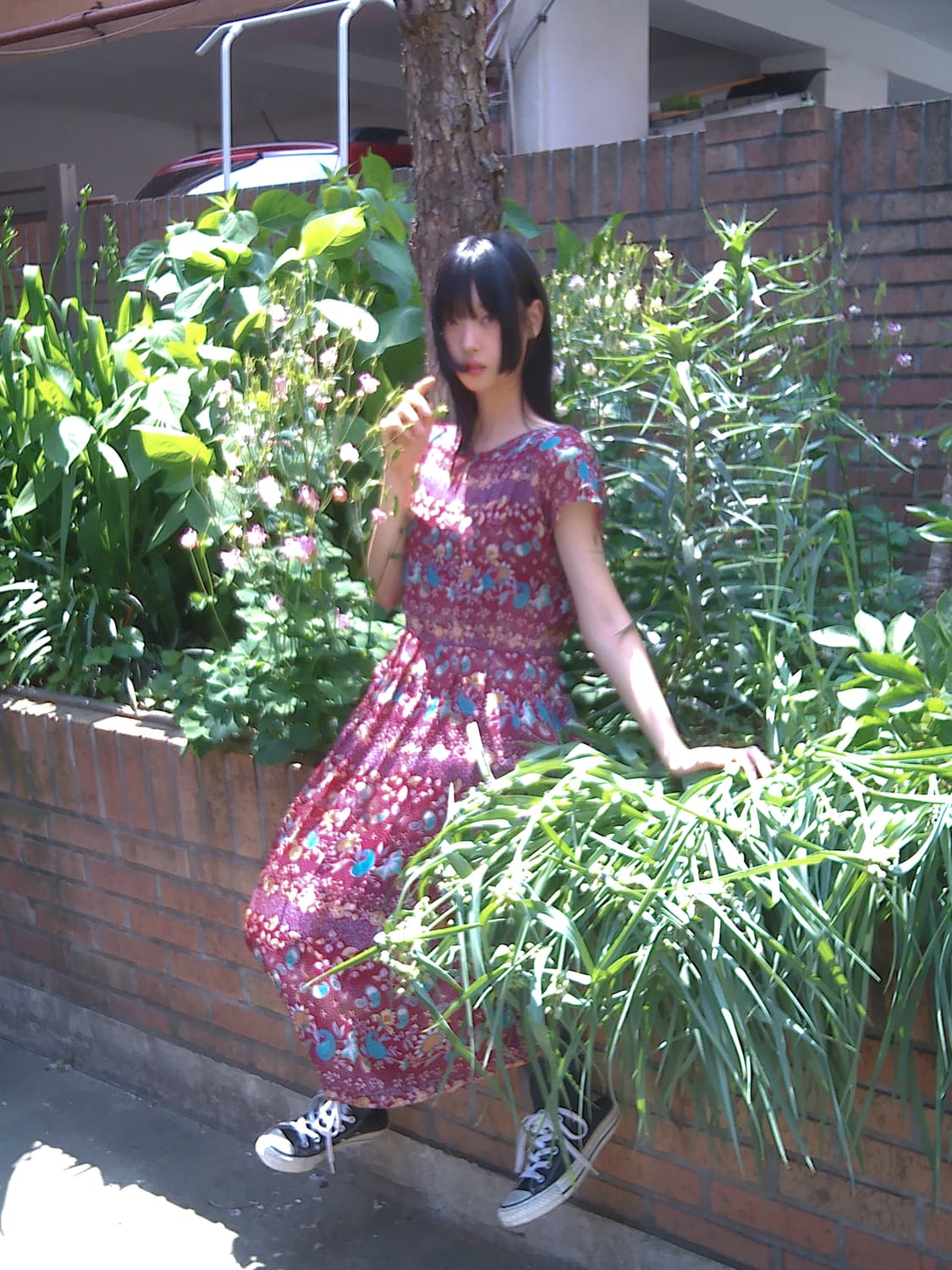 Oriental Flower Dress(Burgundy) 상품이미지4