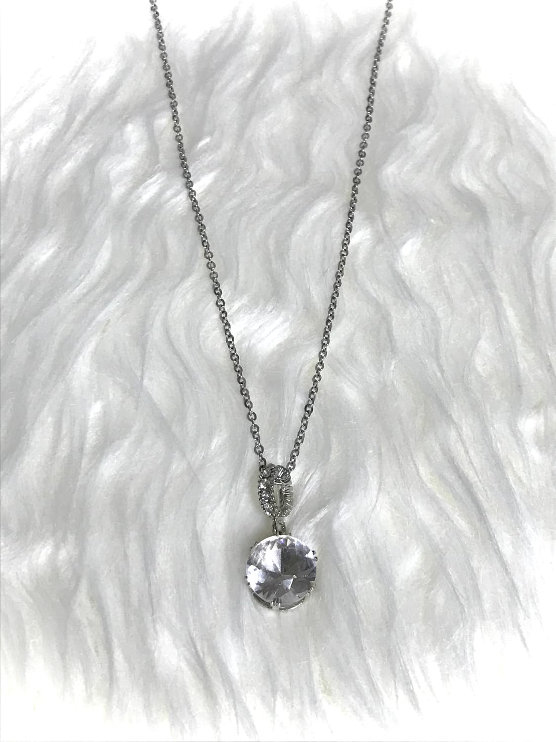 빈티지 크리스탈 공주 갸루 써지컬스틸 체인 목걸이 상품이미지1