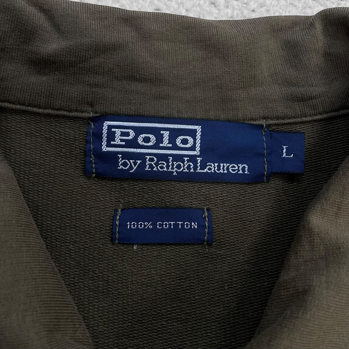 폴로 랄프로렌 빅포니 올리브 그린색 더블 니트 코튼 트윌 자켓 상품이미지3