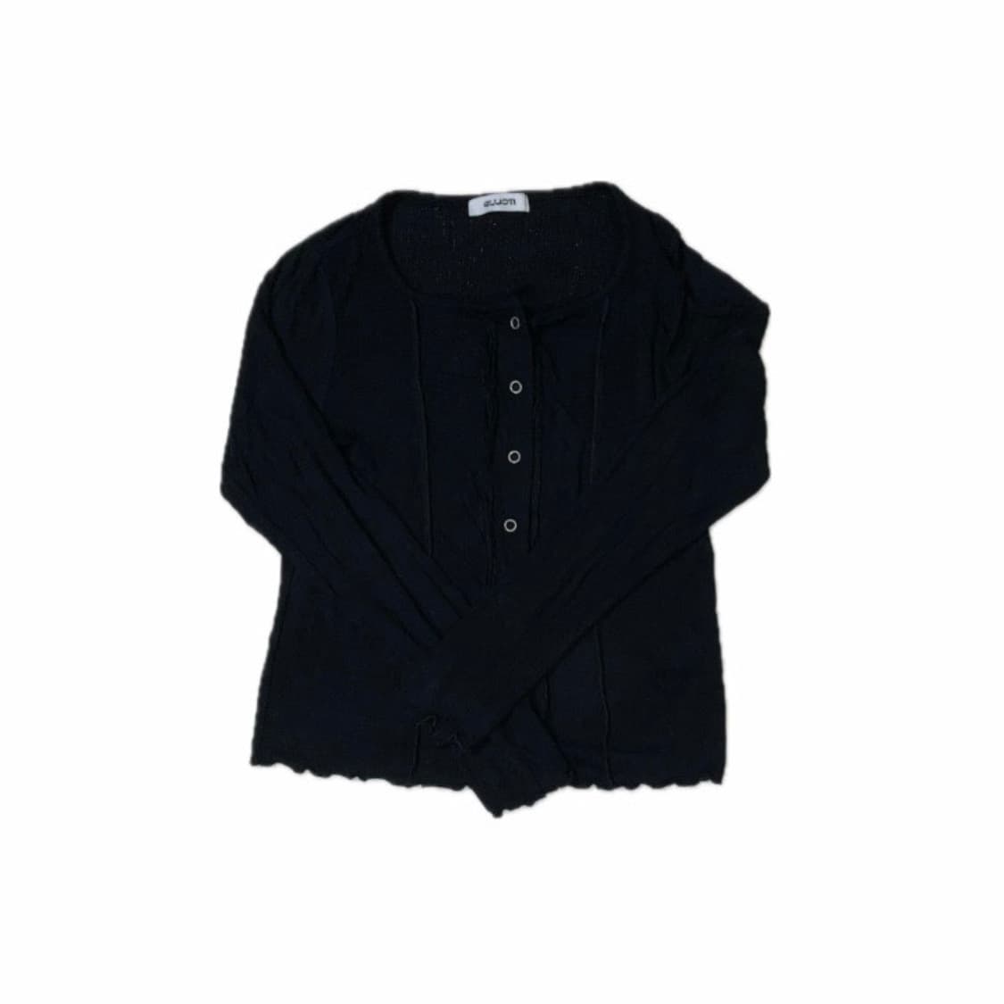 엘리오티 스퀘어 넥 가디건 블랙 상품이미지1