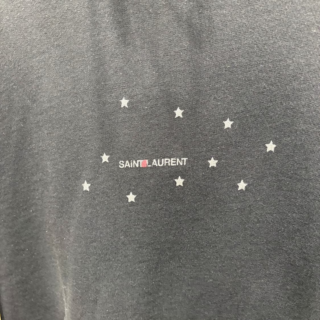 생로랑 파리 긴팔 후드 티셔츠 스타 서클 로고 프린트 포켓 디테일 블랙 상품이미지6