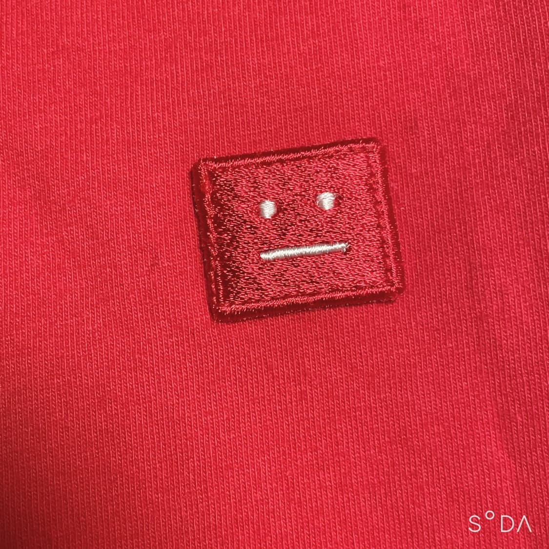 아크네 스튜디오 페이스 반팔 티셔츠 레드 L 상품이미지4