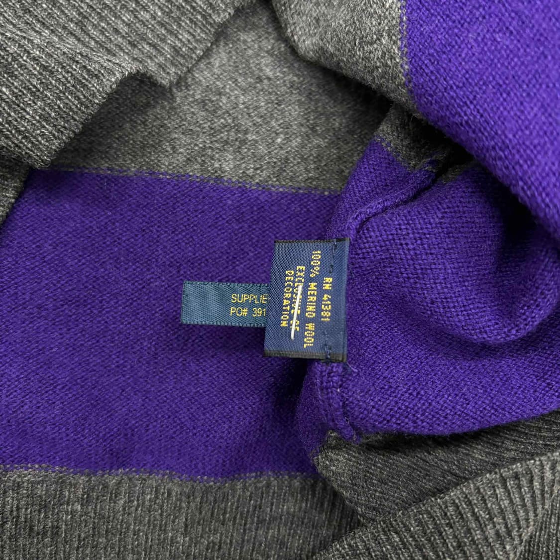 폴로 랄프로렌 메리노 울 맨즈라인 스트라이프 크루넥 니트(L) 상품이미지4