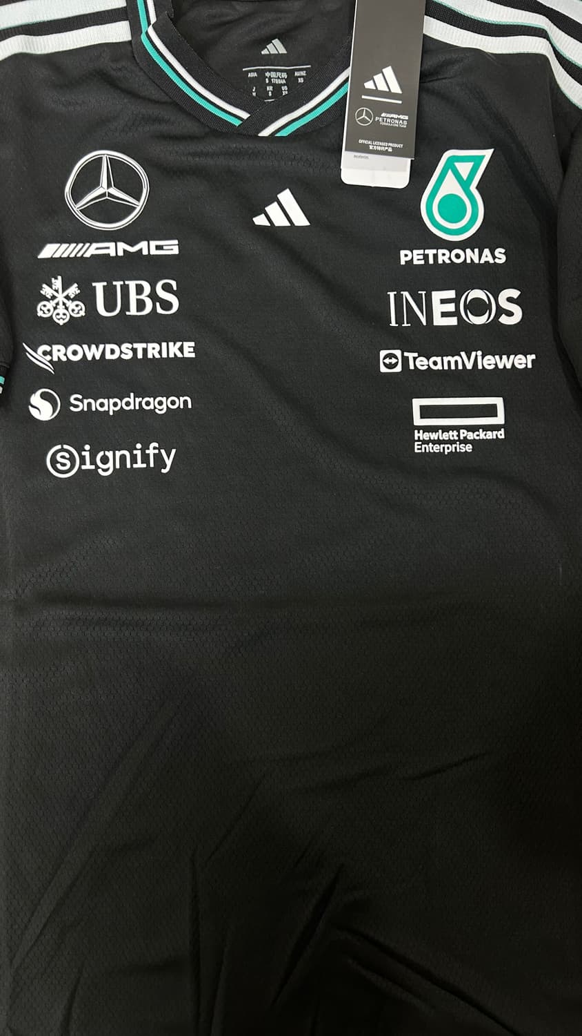 F1 벤츠 페트로나스 반팔 유니폼 블랙 새상품 상품이미지2