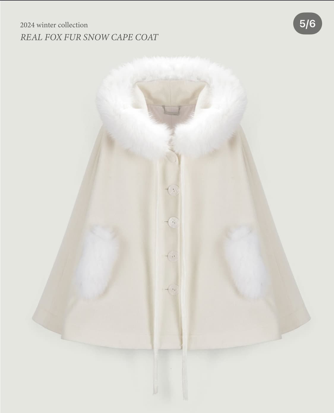 더티스 REAL FOX FUR SNOW CAPE COAT 케이프 코트 상품이미지2