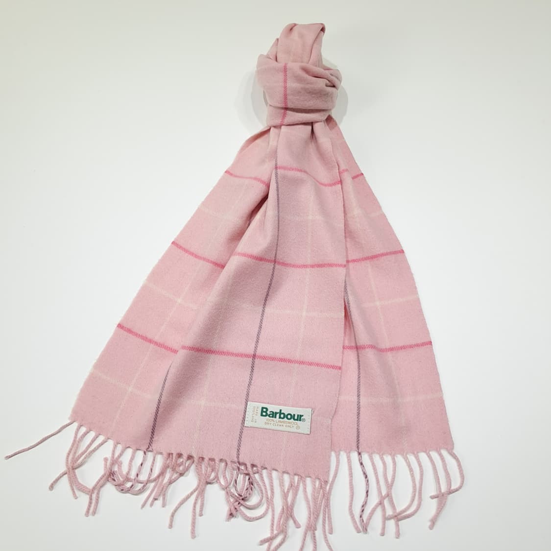 MX648 바버 90s 스코틀랜드판 램스울 윈도우페인 핑크 머플러 목도 상품이미지2