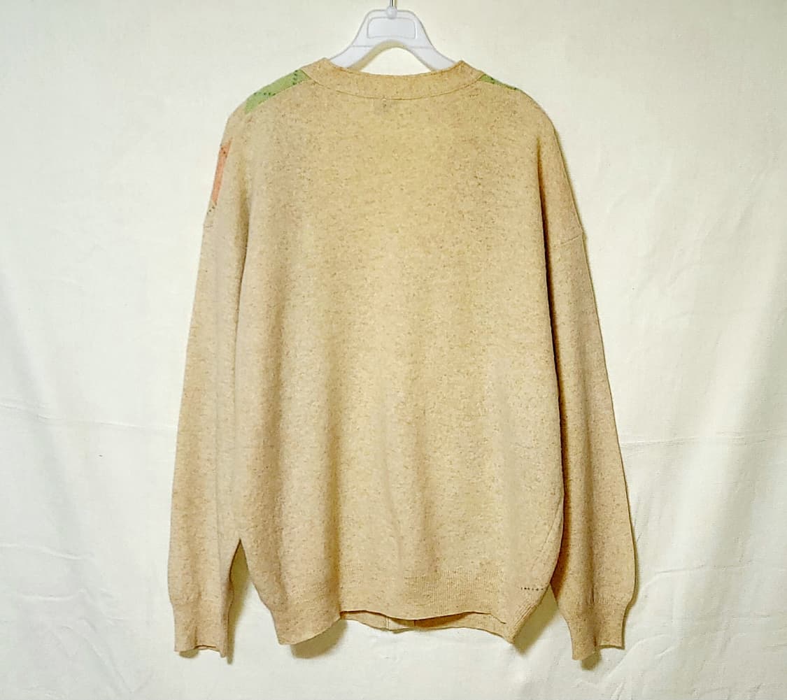 베네통 아가일 울니트 가디건 M(95) 상품이미지4