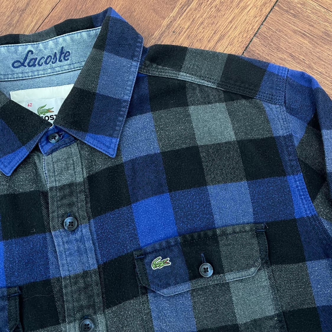 라코스테 포켓 체크 셔츠 상품이미지2