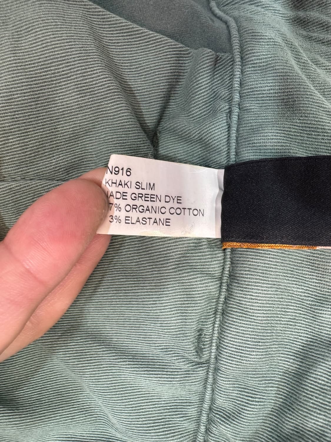 누디진 제이드 그린다이 슬림 카키 팬츠 (32) 상품이미지9