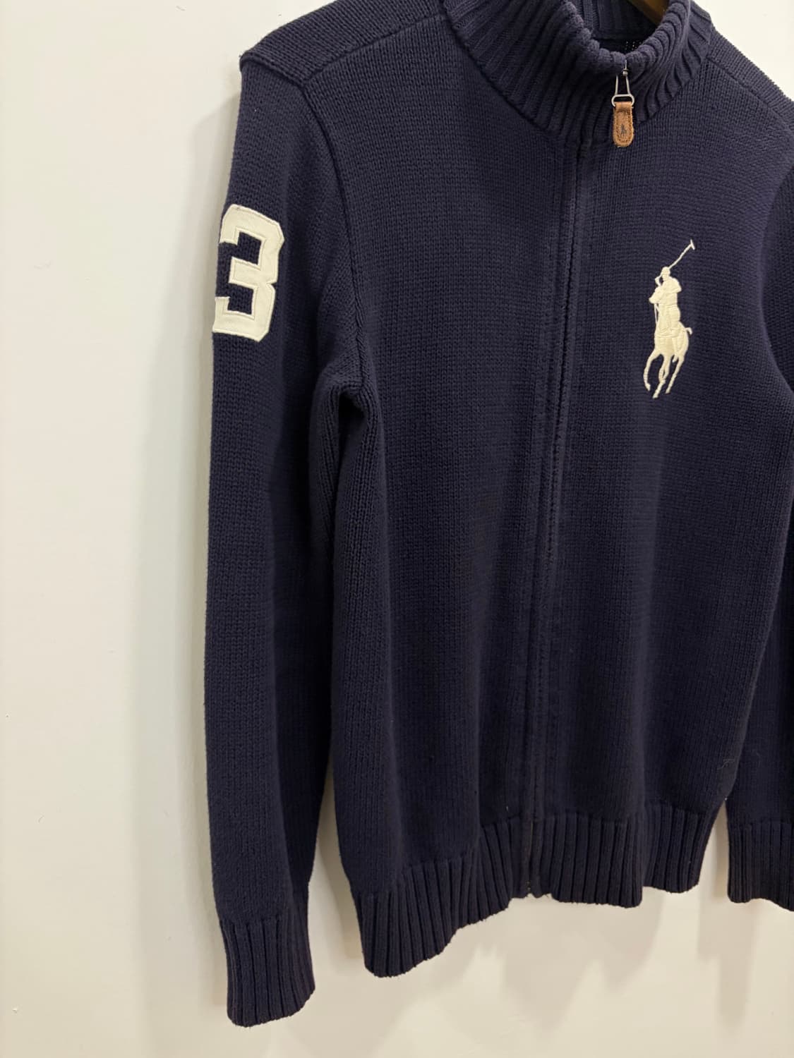 폴로 빅포니 남색 니트 집업 자켓 상품이미지5