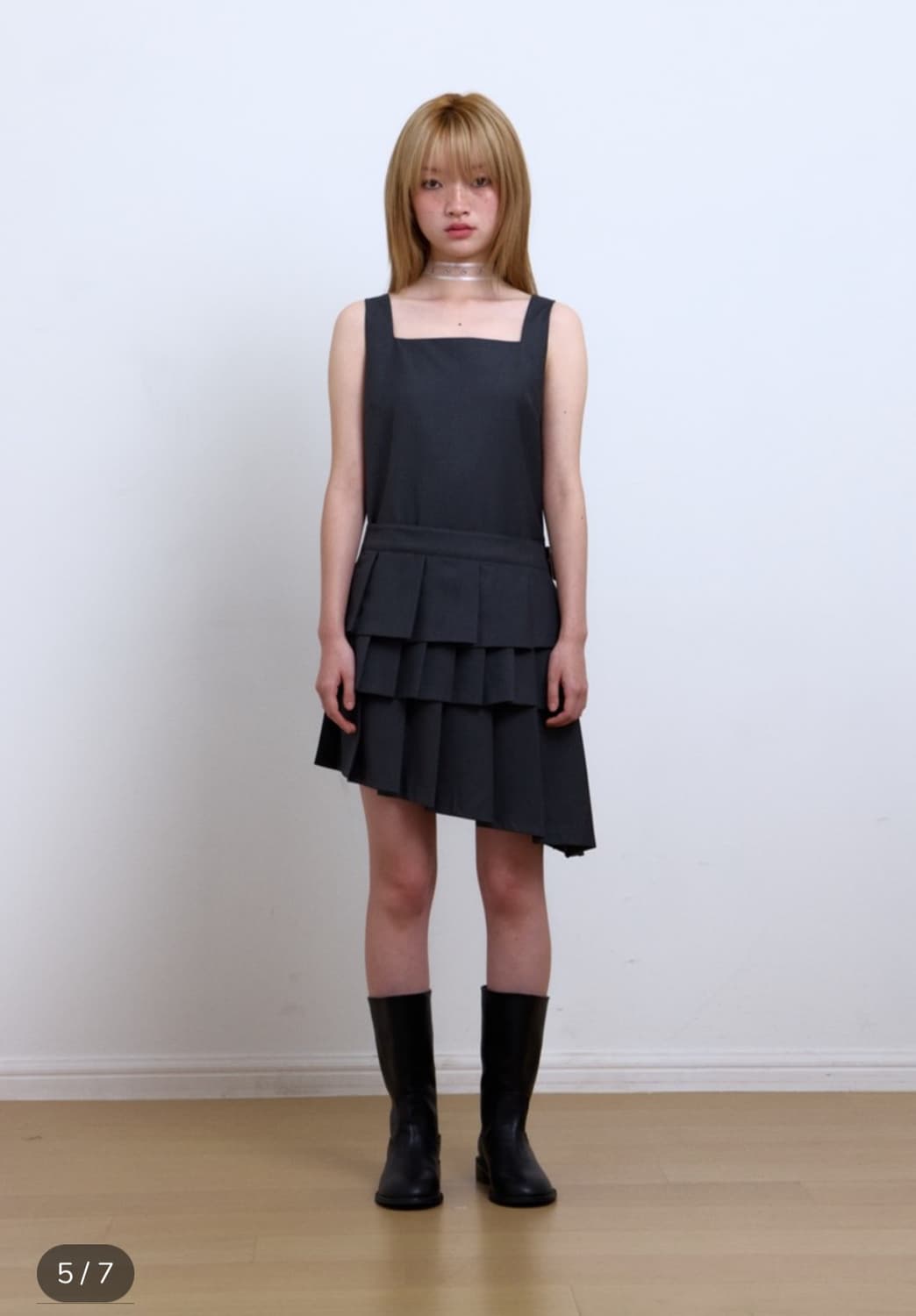 새상품판매) 첨 cheom 원피스 Diagonal Pleats Dress 상품이미지2