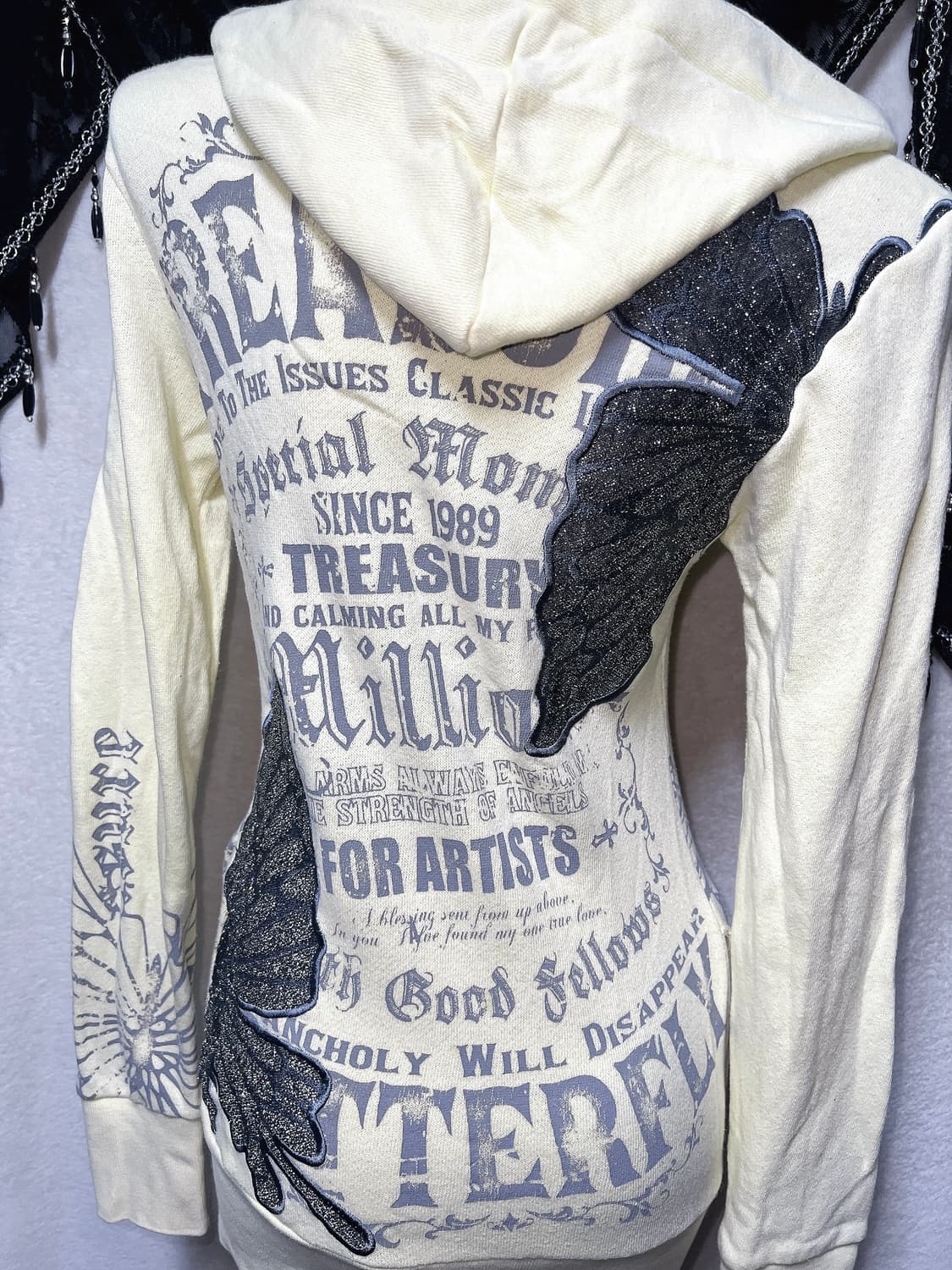 glitz 글리츠 갸루 펑크 y2k 와투케 레터링 투웨이 후드집업 원피스 상품이미지3