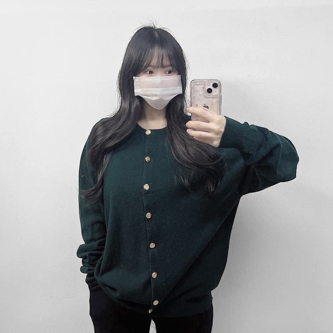 버버리 Burberry 아카이브 금장 버튼 라운드 가디건 그린 상품이미지1