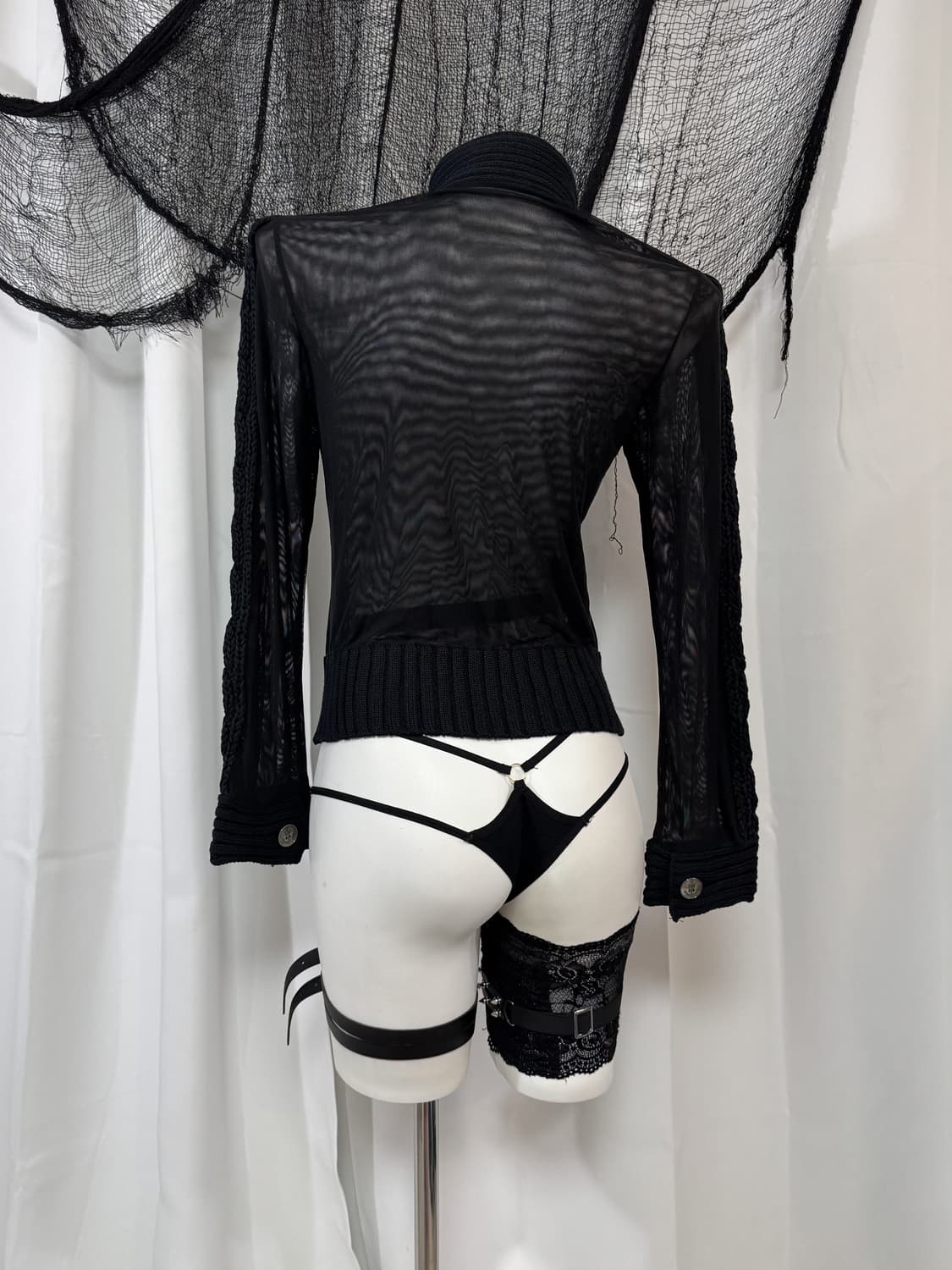 see through knit zip up 상품이미지4