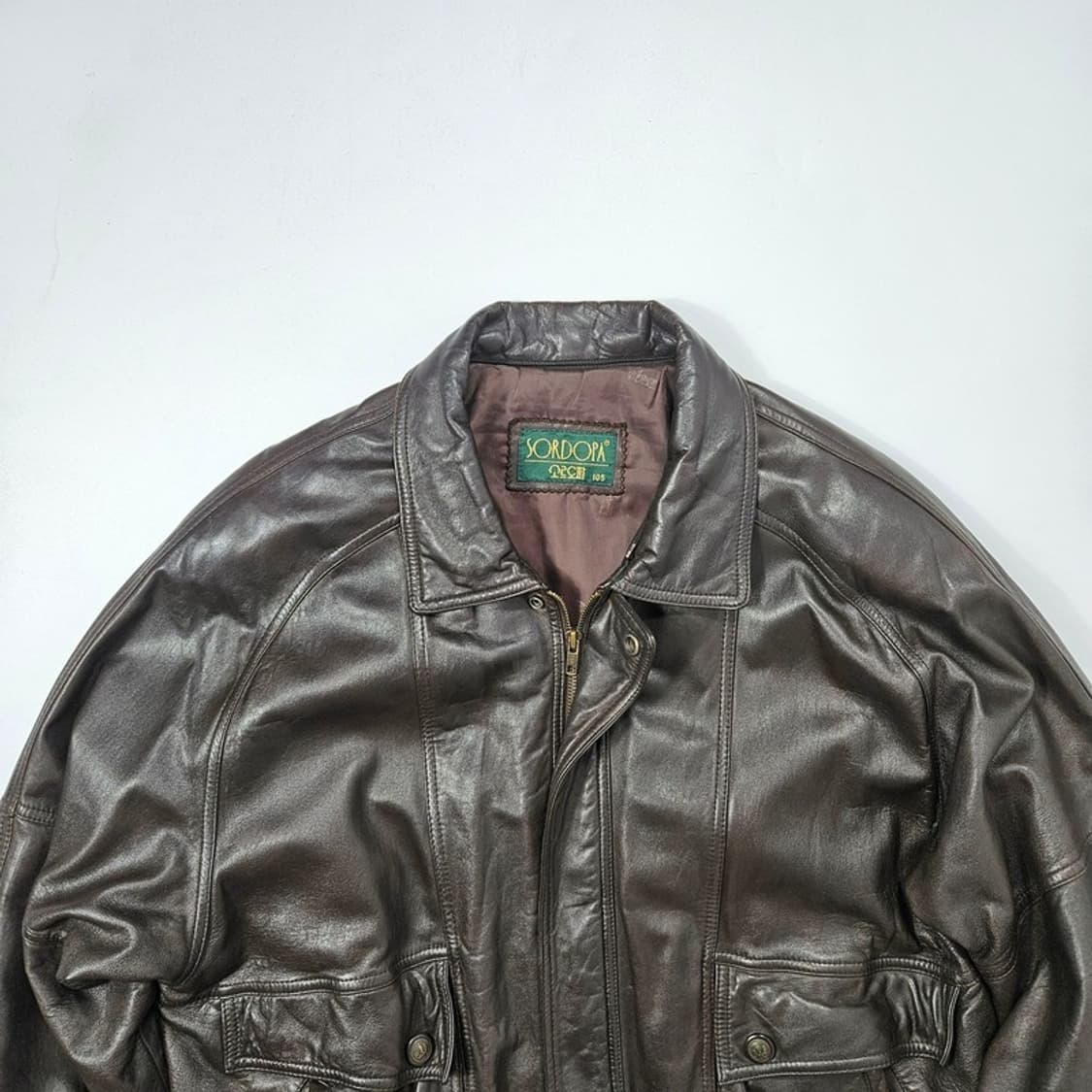 소르도파 빈티지 양가죽 봄버 자켓 XL 상품이미지3