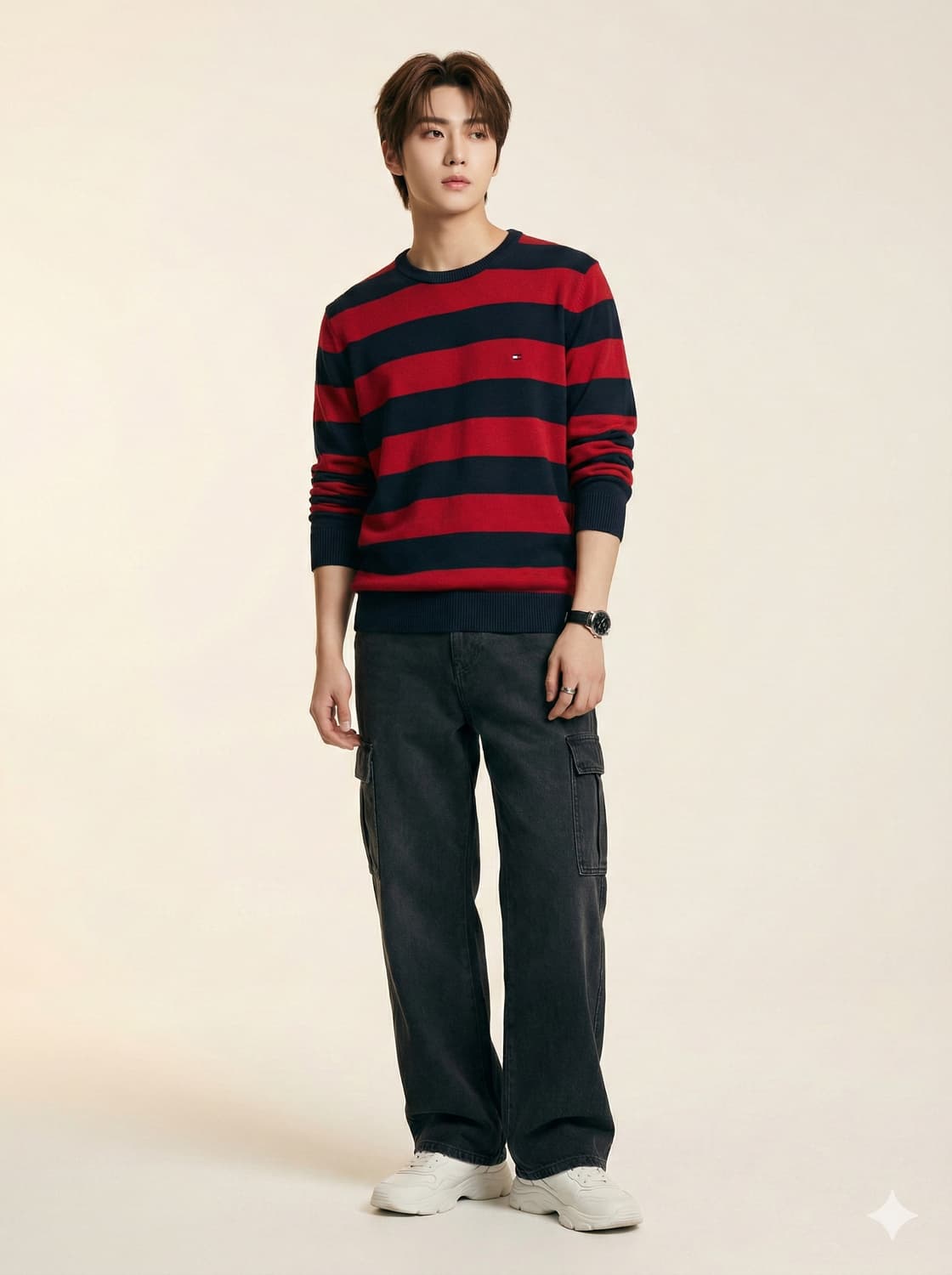 TOMMY HILFIGER 타미힐피거 스트라이프 코튼 니트 상품이미지1