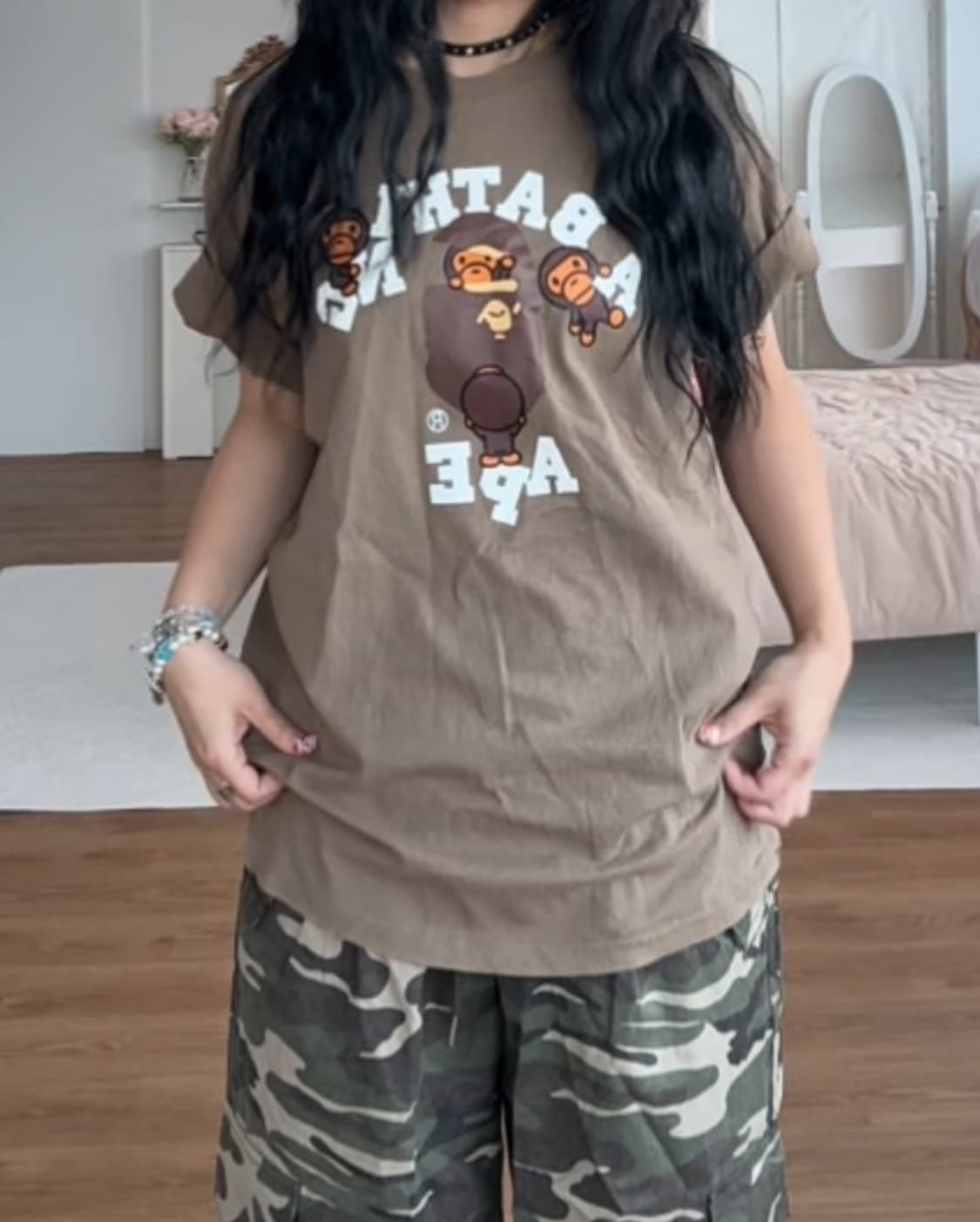 마일로 베이지 브라운 반팔 티셔츠 상품이미지4
