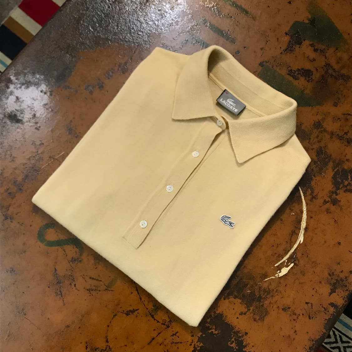 라코스테 크림 아이보리 퓨어울 카라 니트 여성 55 사이즈 상품이미지1