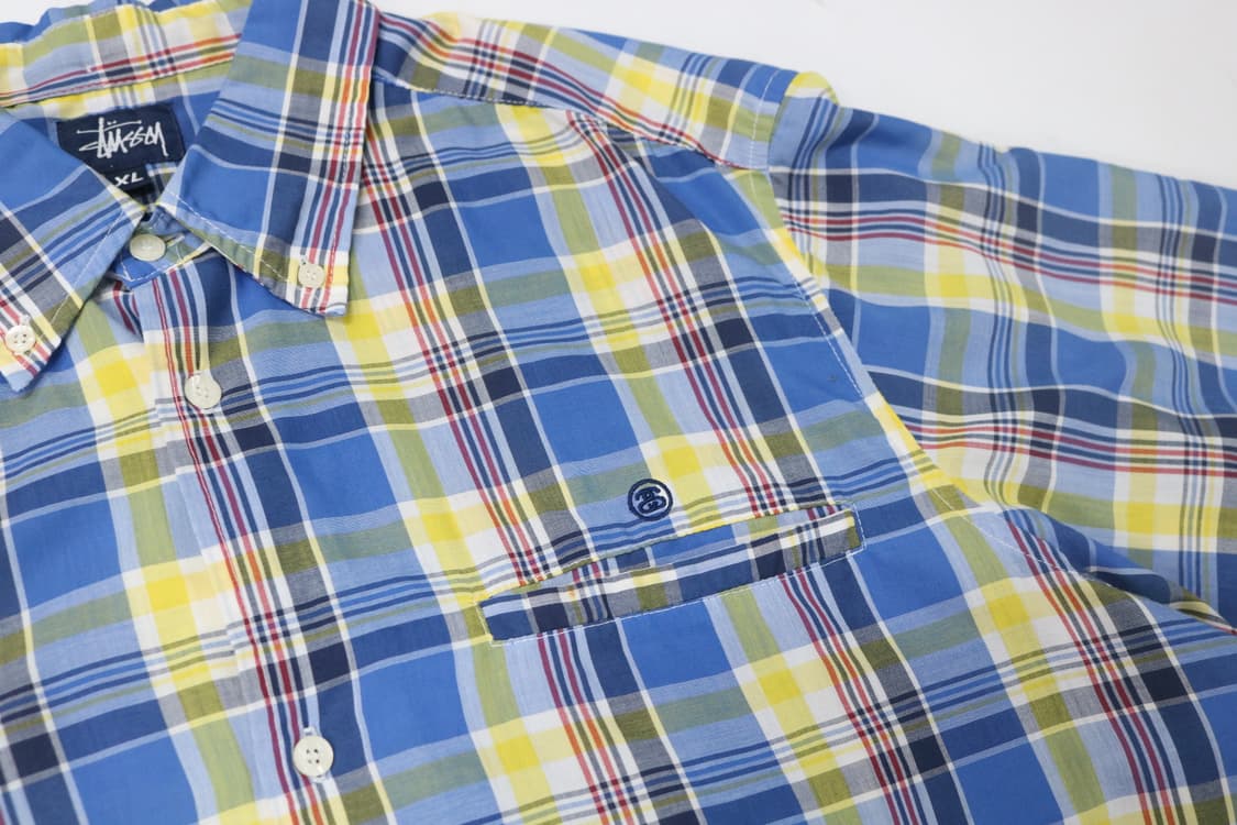 올드 스투시 90s 마드라스 체크 반팔 셔츠 상품이미지5