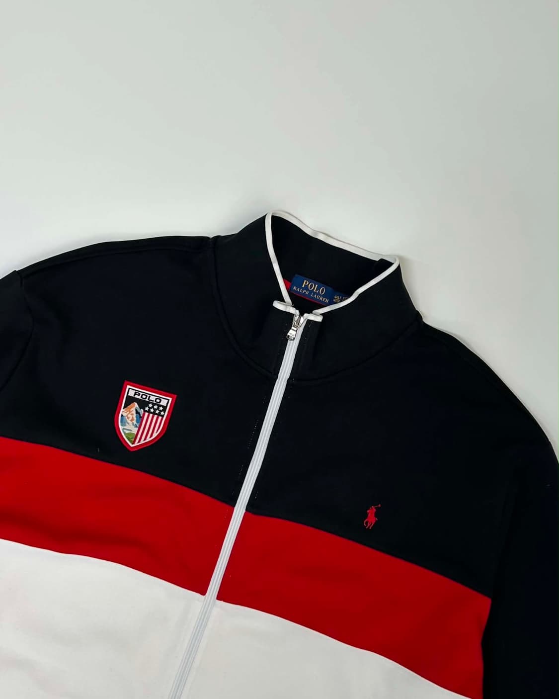 [4XL] 폴로 랄프로렌 usa 성조기 컬러블록 알파인 레이싱 트랙탑 져 상품이미지3