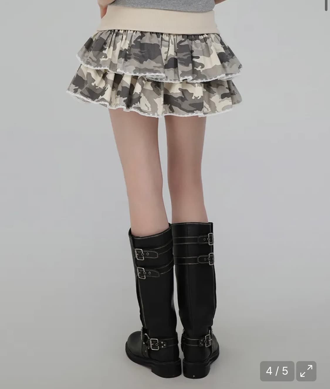 칙스 카모 캉캉 미니 스커트 연베이지 상품이미지2