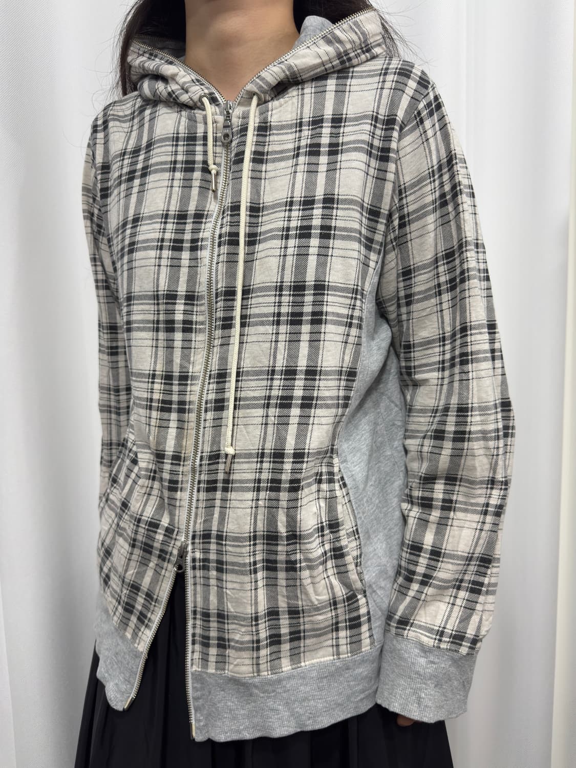 takeo kikuchi check hood twoway zipup 상품이미지4