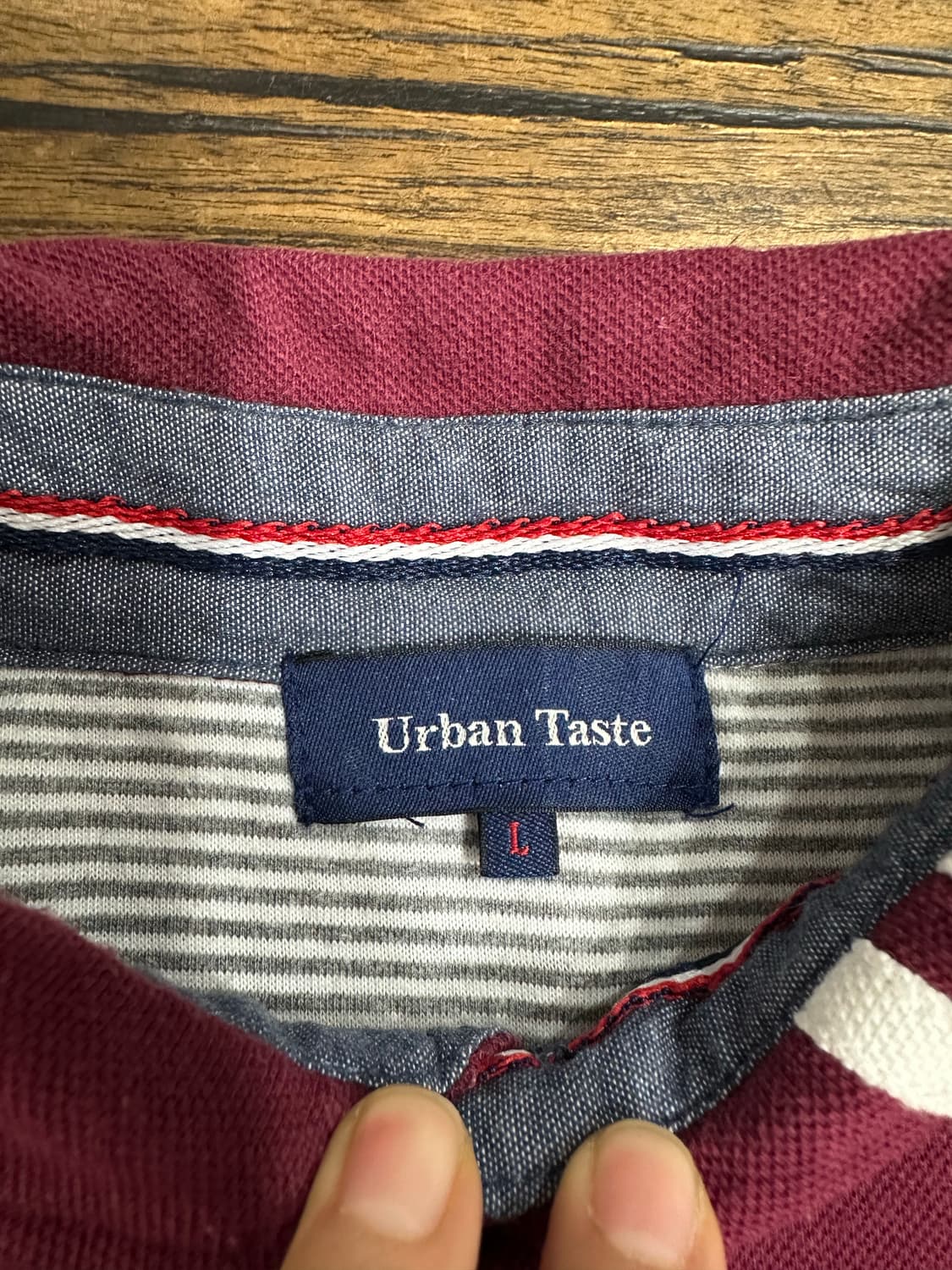 어반테이스트 버건디 반팔 카라티 L 상품이미지4