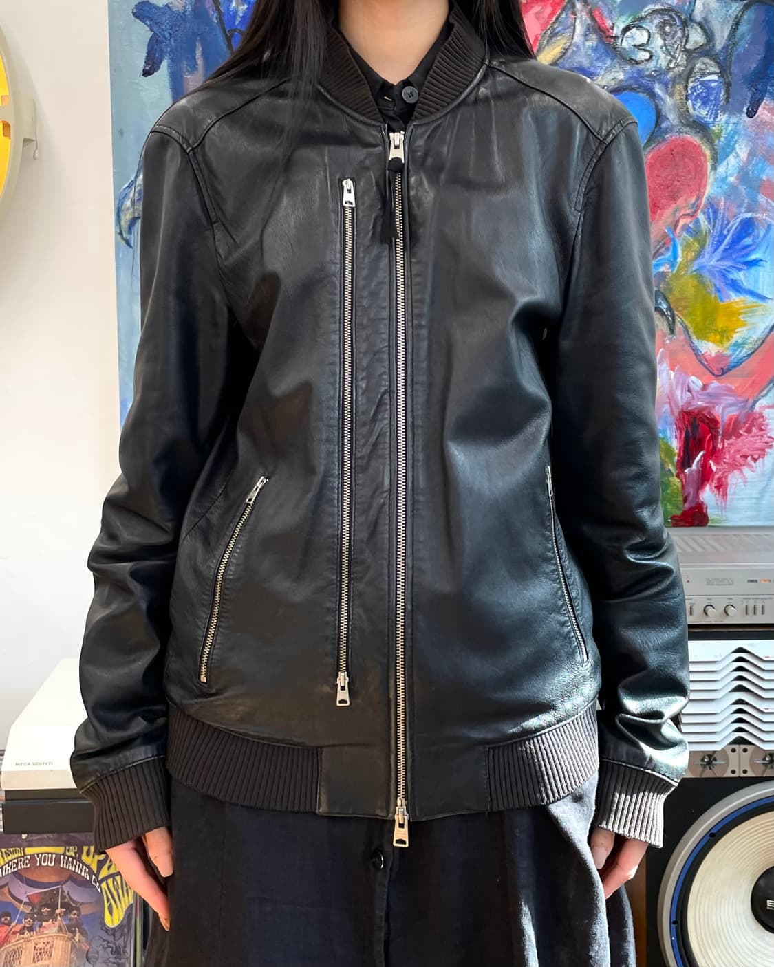 [S] 올세인츠 레더 블루종 자켓 상품이미지1