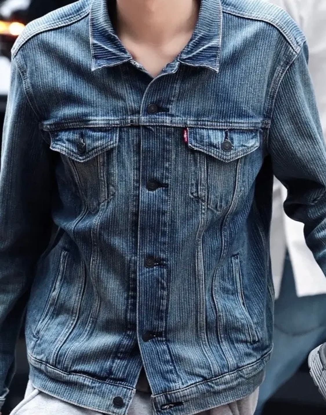리바이스 워싱데님자켓 (세로스트라이프(?), 와플패턴(?)) 상품이미지1