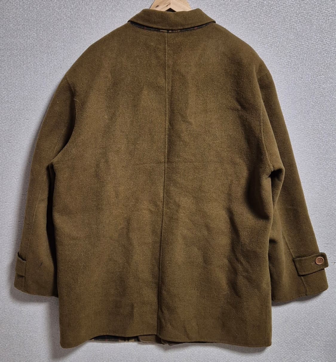 XXL (110) 입생로랑 빈티지 카키 반코트  상품이미지2
