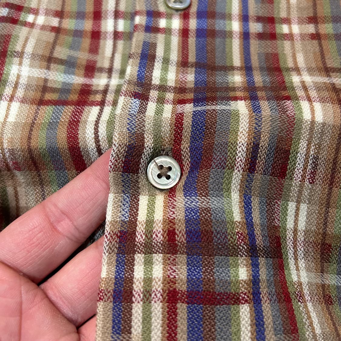 [L] 80s 미쏘니 자수로고 체크 셔츠 상품이미지6