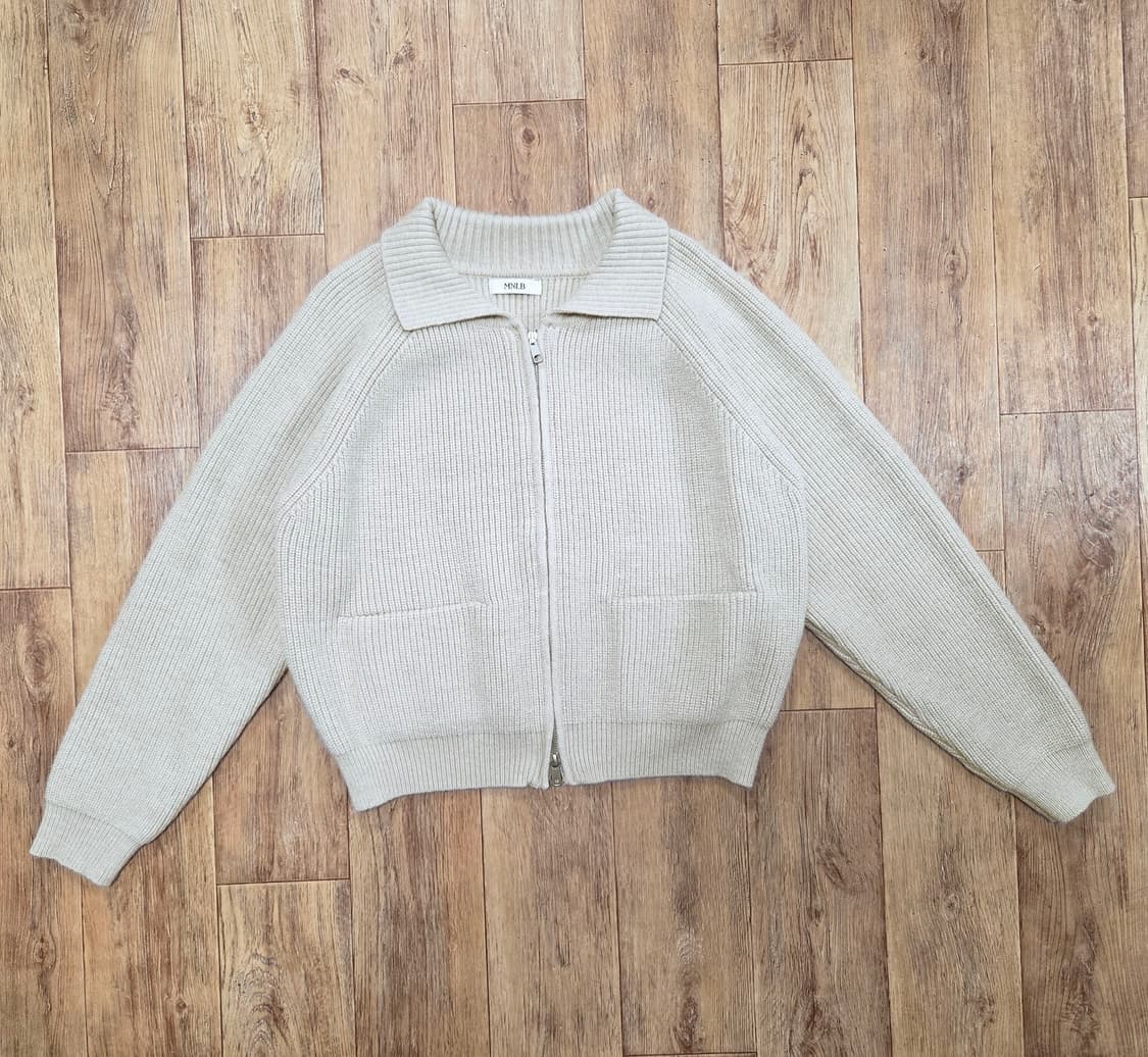 디어먼트(MNLB) 펌킨 레글런 카라넥 니트집업가디건 프리사이즈 새상품 상품이미지3