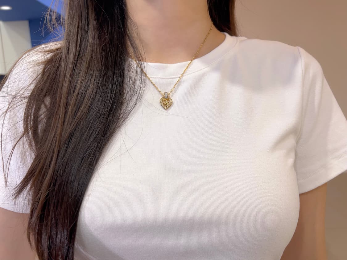 디올 빈티지 하트 펜던트 목걸이ෆ 상품이미지5