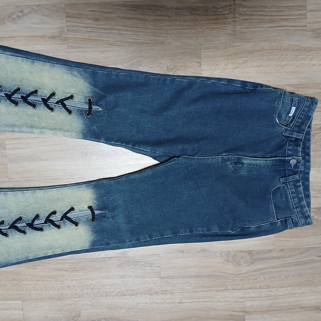 김아홉 특이한 부츠컷 데님 청바지 아일렛 27인치이하 상품이미지5