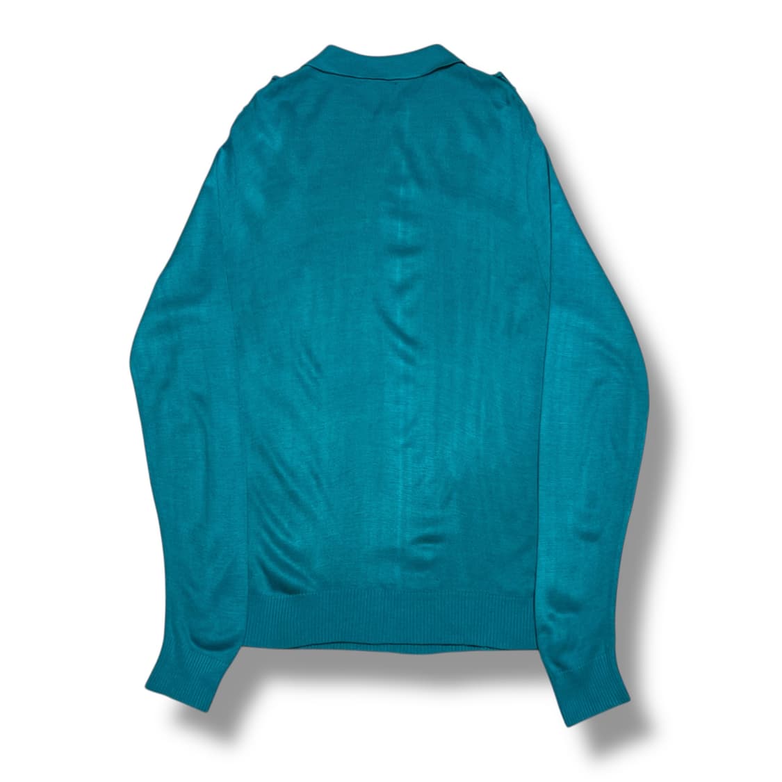 Giorgio Armani 터콰이즈 블루 원포켓 견장 카라 니트 상품이미지2