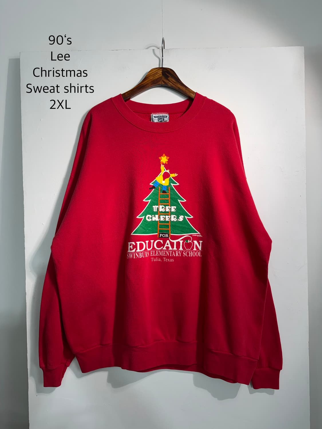 90‘s Lee 리 크리스마스 스웻셔츠 2XL 어글리니트 상품이미지1