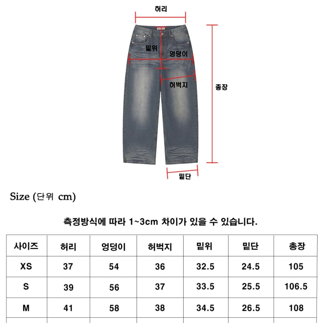 [M 미개봉/윤채 착용] 어널러코드 엠보워싱 데님 팬츠 그린블루 청바지 상품이미지2