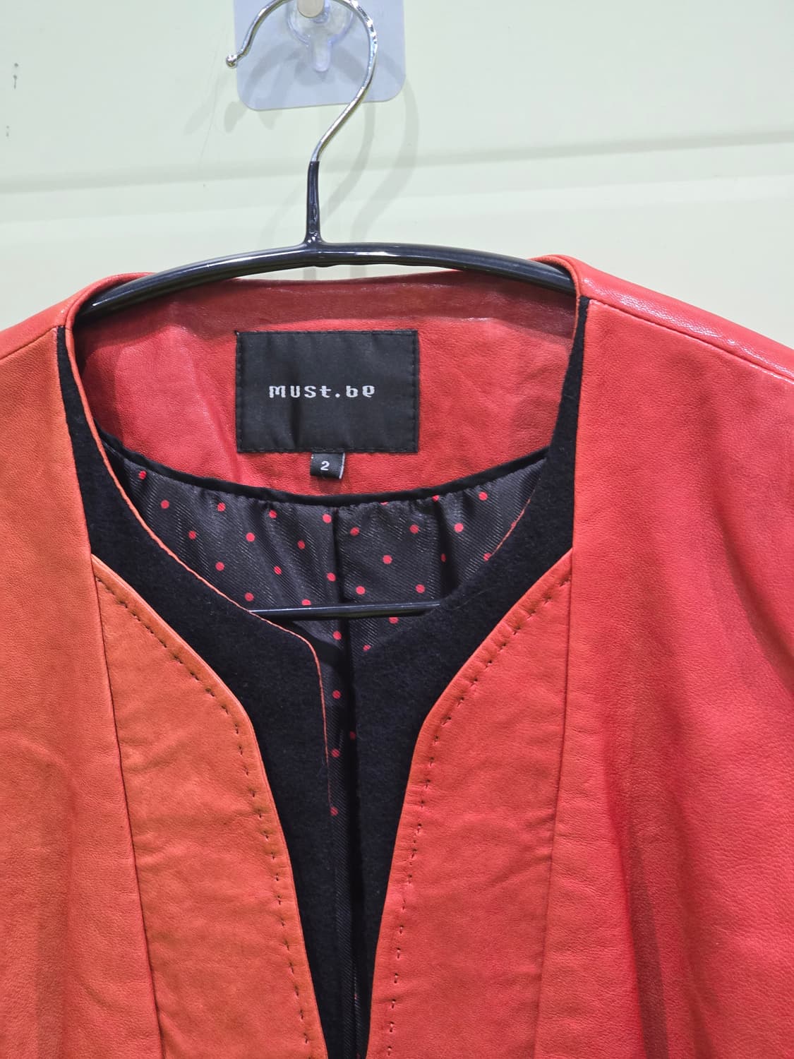 must.bp 레드 가죽 프릴 자켓 상품이미지9