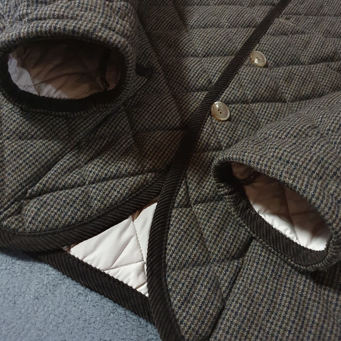 부기홀리데이 울 퀼티드 퀼팅 자켓 XL 브라운 상품이미지4