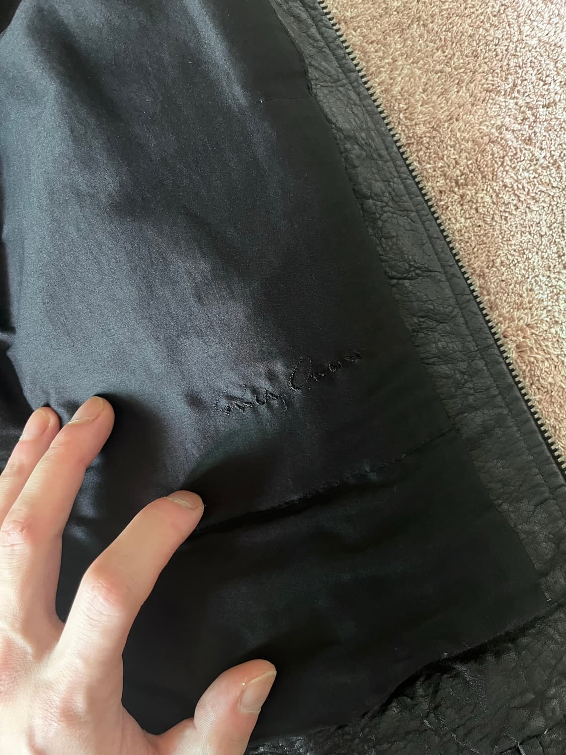 릭오웬스 몰리노 사선 레더자켓 size M 상품이미지6