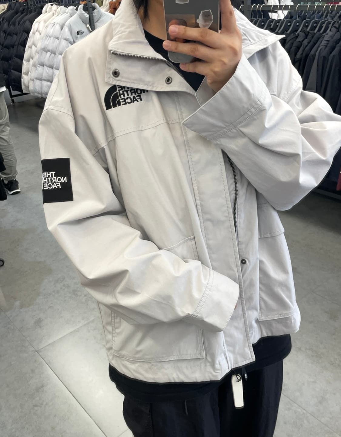 플리마켓🔥 노스페이스 바람막이 자켓 그레이 상품이미지1